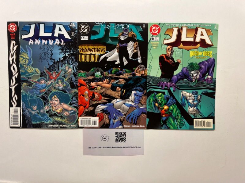 3 JLA DC Comic Books #2, raw, ungraded comic book — front cover