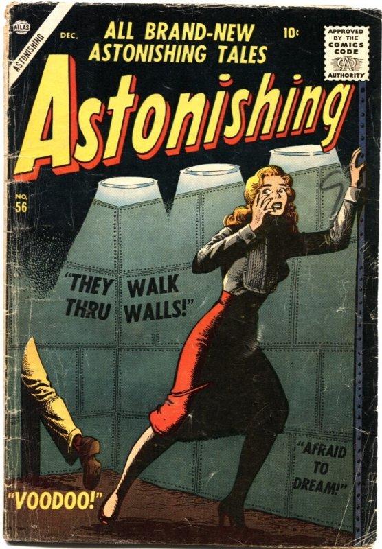 Astonishing #56 (Atlas Comics, 1956), raw, ungraded comic book — front cover