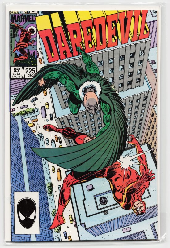 Daredevil #225 (Marvel Comics, 1985), raw, ungraded comic book — front cover