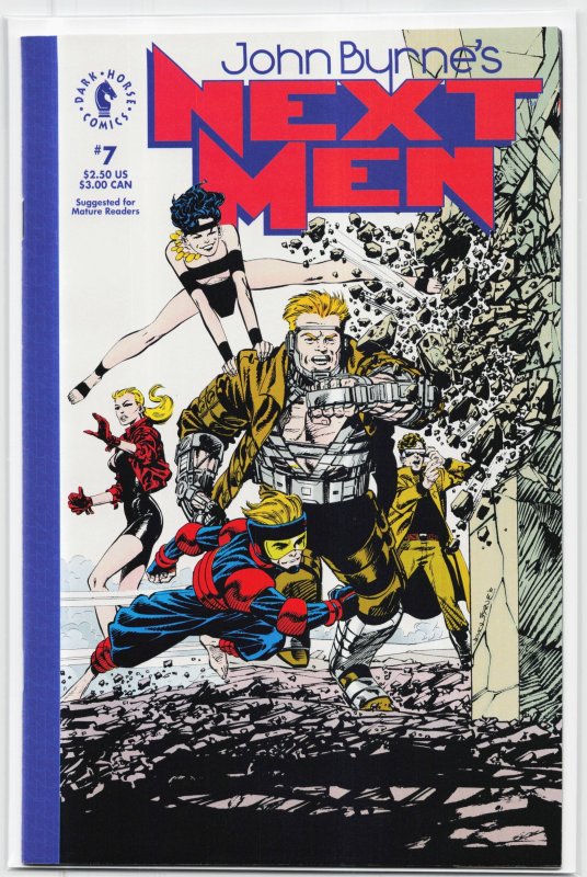 John Byrne's Next Men #7 (Dark Horse Comics, 1992), raw, ungraded comic book — front cover