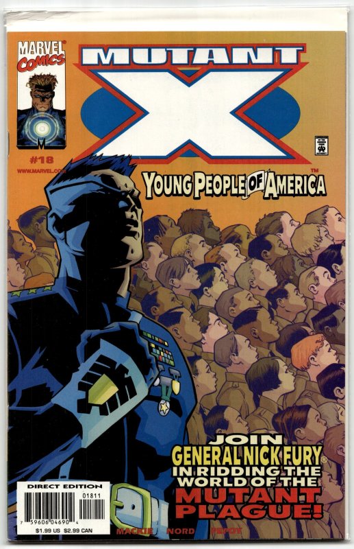 Mutant X #18 (2000), raw, ungraded comic book — front cover