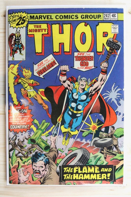 Thor #247 (Marvel Comics, 1976), raw comic book in VF- 7.5 condition — front cover