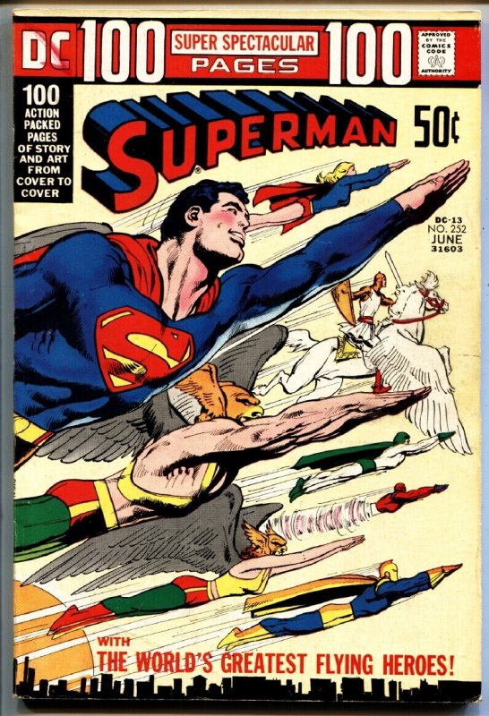 Superman #252 (DC Comics, 1972), raw comic book in FN+ condition — front cover