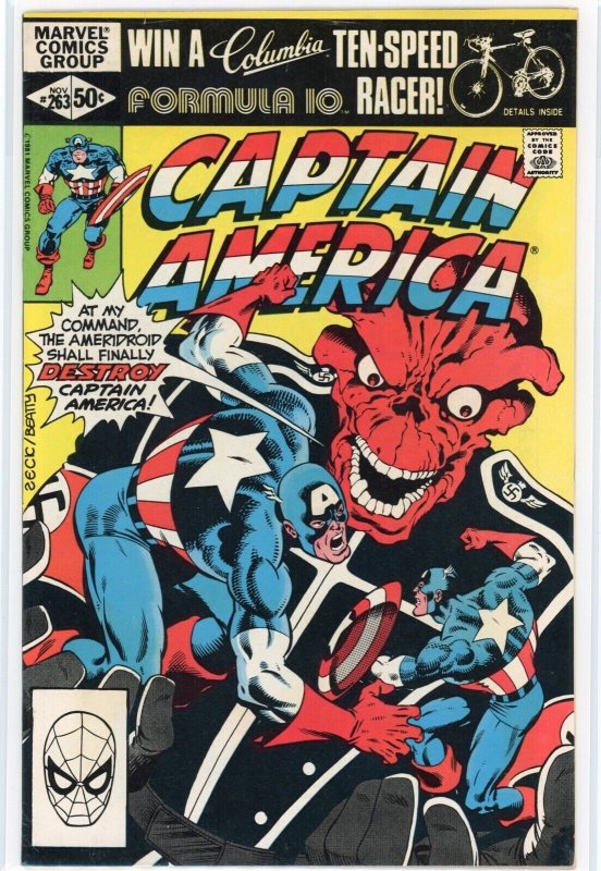 Captain America #263 (Marvel Comics, 1981), raw comic book in VF- 7.5 condition — front cover