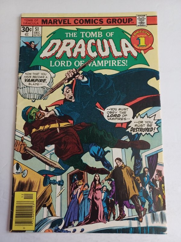 Tomb of Dracula #51 (Marvel Comics, 1976), raw comic book in VG condition — front cover