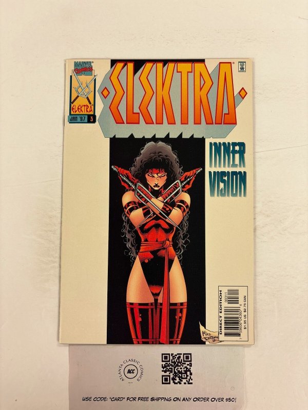 Elektra #3 (Marvel Comics, 1997), raw comic book in NM condition — front cover