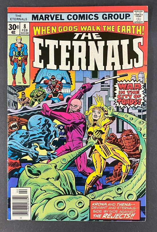 Eternals #8 (Marvel Comics, 1976), raw comic book in VF- 7.5 condition — front cover