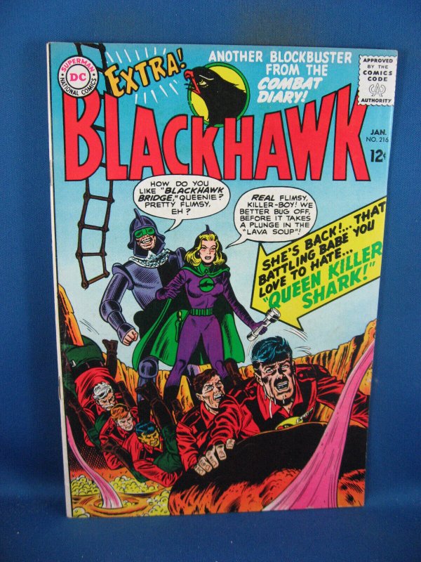 Blackhawk #216 (DC Comics, 1966), raw comic book in VF condition — front cover