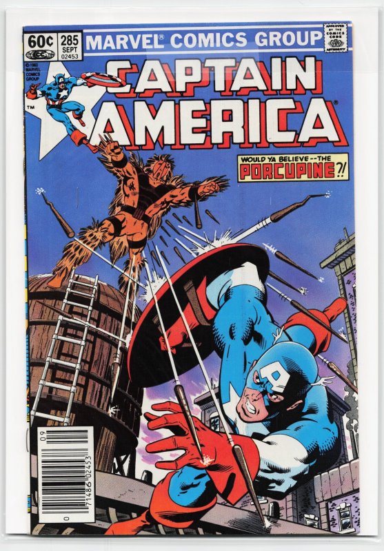 Captain America #285 (Marvel Comics, 1983), raw, ungraded comic book — front cover