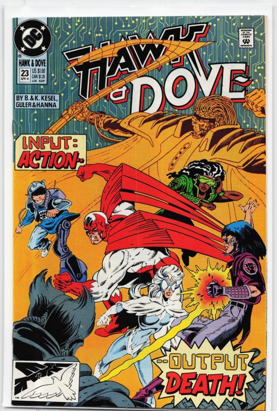 Hawk and Dove #23 (DC Comics, 1991), raw, ungraded comic book — front cover