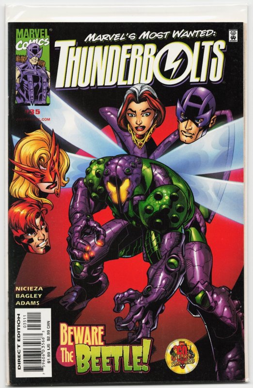 Thunderbolts #35 (Marvel Comics, 2000), raw, ungraded comic book — front cover