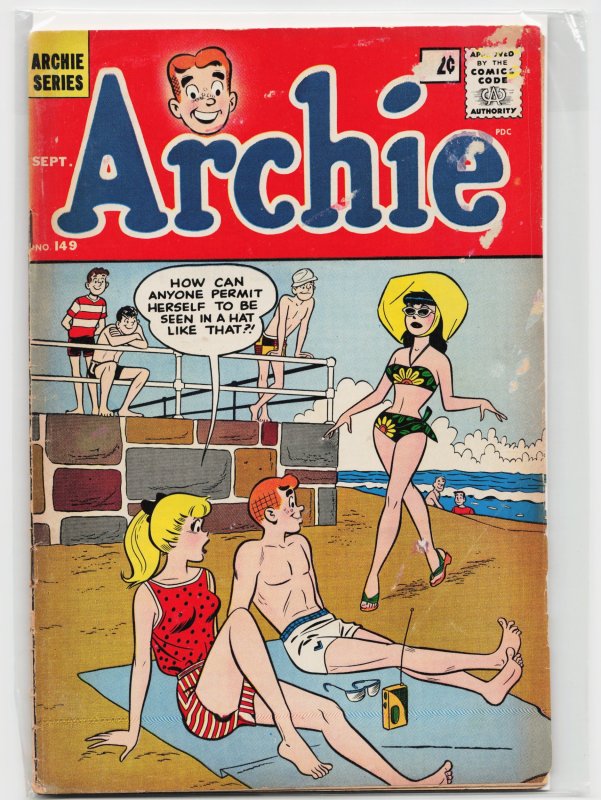 Archie #149 (Archie Comics, 1964), raw, ungraded comic book — front cover