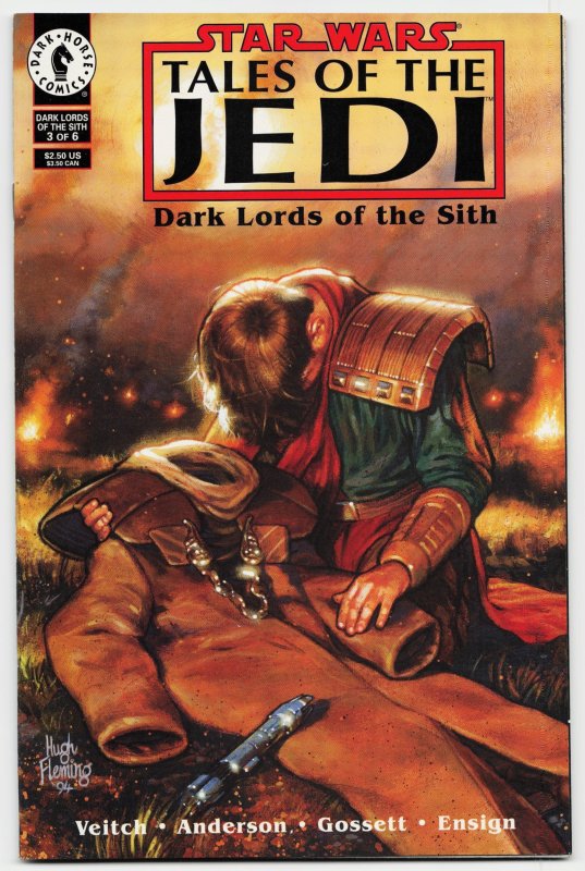 Star Wars: Tales of the Jedi - Dark Lords of the Sith #3 (Dark Horse Comics, 1994), raw, ungraded comic book — front cover