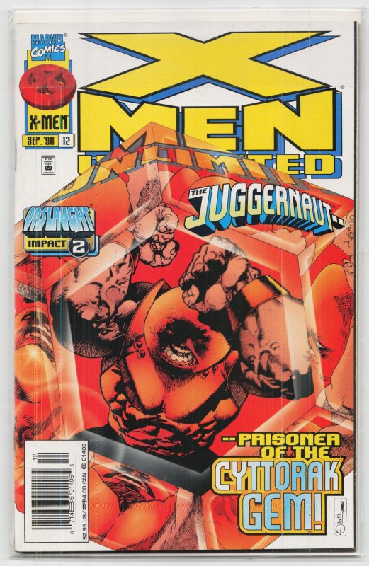 X-Men Unlimited #12 (Marvel Comics, 1996), raw, ungraded comic book — front cover
