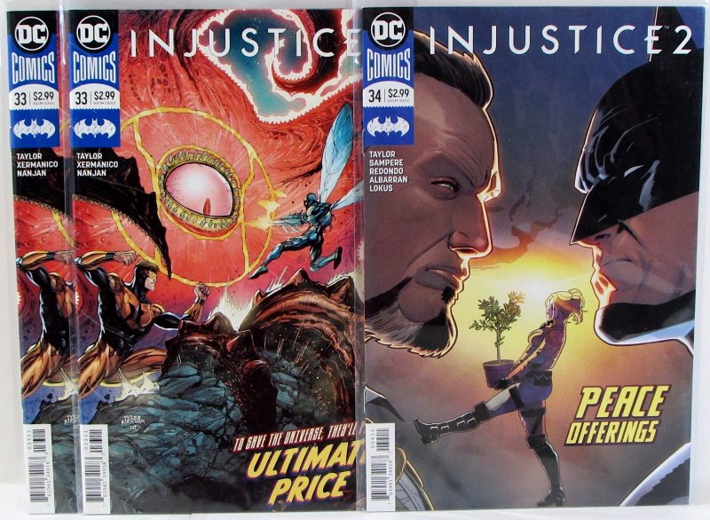 Injustice 2 Lot of 3 #33 x2, 34 DC Comics (2018) NM 1st Print Comic Books (DC Comics, 2018), raw comic book in NM condition — front cover