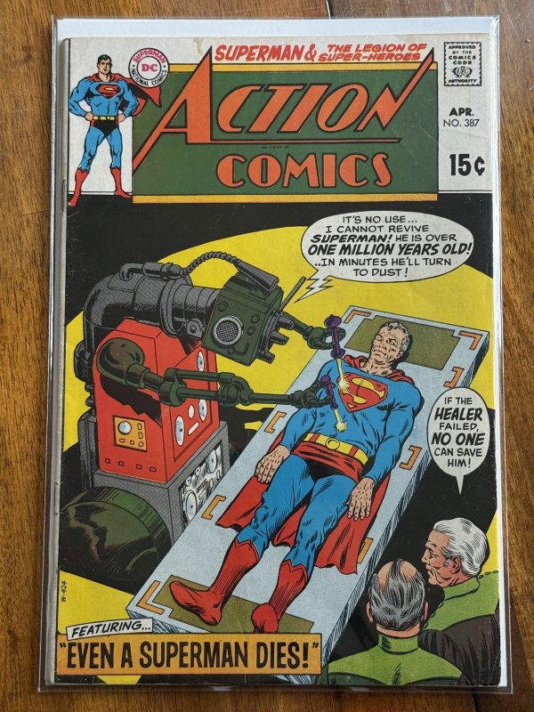 Action Comics #387 (DC Comics, 1970), raw comic book in VG+ 4.5 condition — front cover
