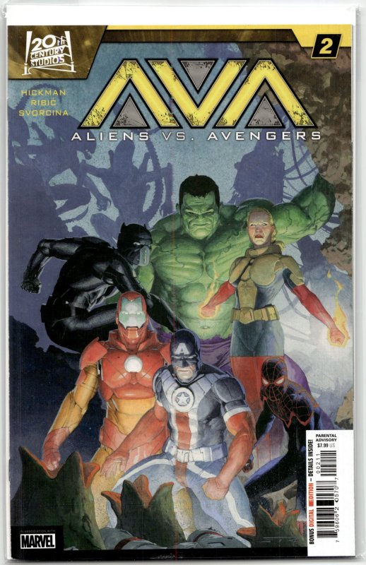 Aliens vs. Avengers #2 (2025), raw, ungraded comic book — front cover