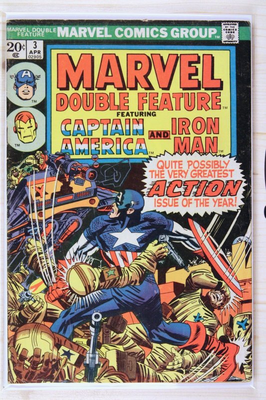 Marvel Double Feature #3 (Marvel Comics, 1974), raw comic book in VG/FN 5.0 condition — front cover