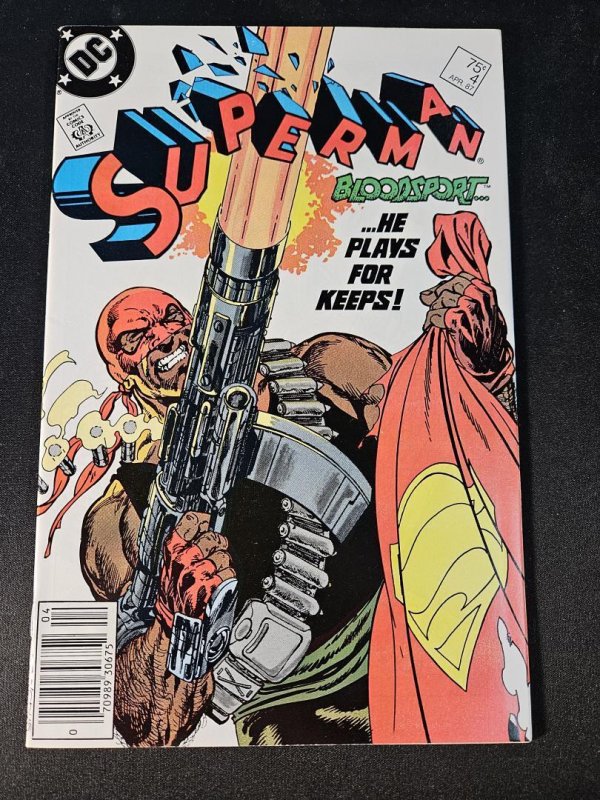 Superman #4 (DC Comics, 1987), raw, ungraded comic book — front cover