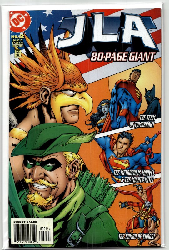 JLA 80-Page Giant #2 (1999), raw, ungraded comic book — front cover