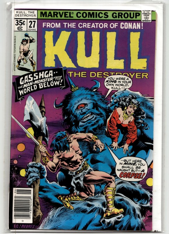 Kull the Destroyer #27 (Marvel Comics, 1978), raw, ungraded comic book — front cover