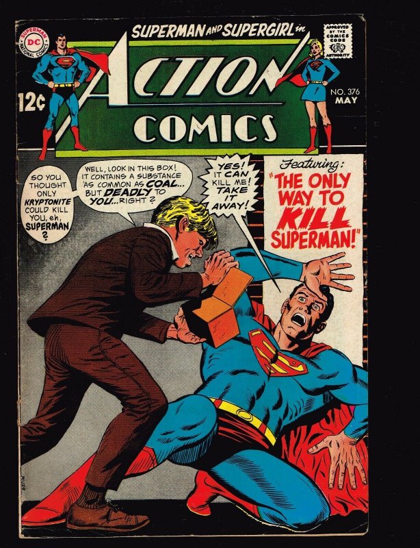 Action Comics #376 (DC Comics, 1969), raw comic book in 7.0 condition — front cover