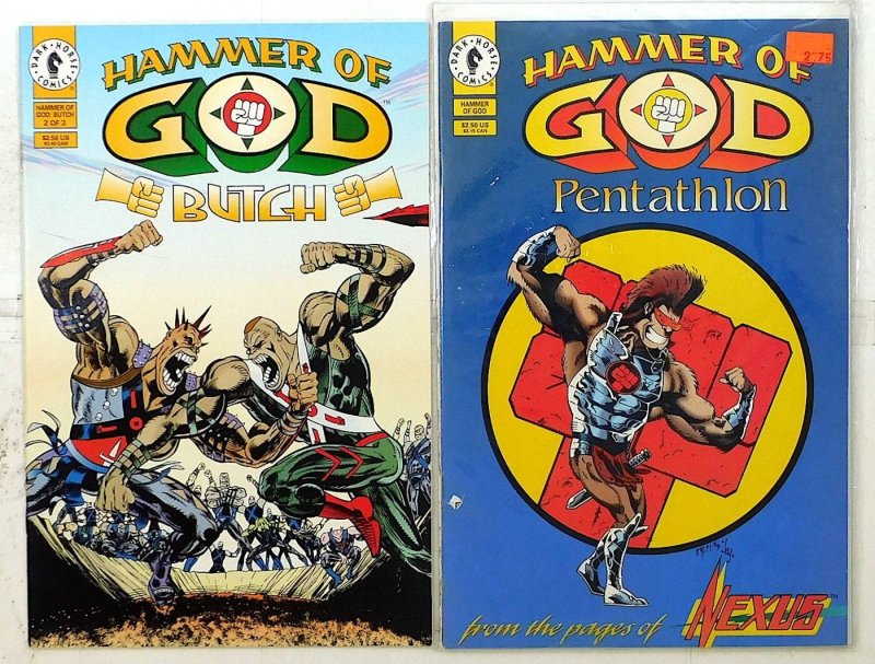 Hammer God Lot 2 #Butch 2, Pentathalon 1 1994 Dark Horse Comics (Dark Horse Comics, 1994), raw, ungraded comic book — front cover