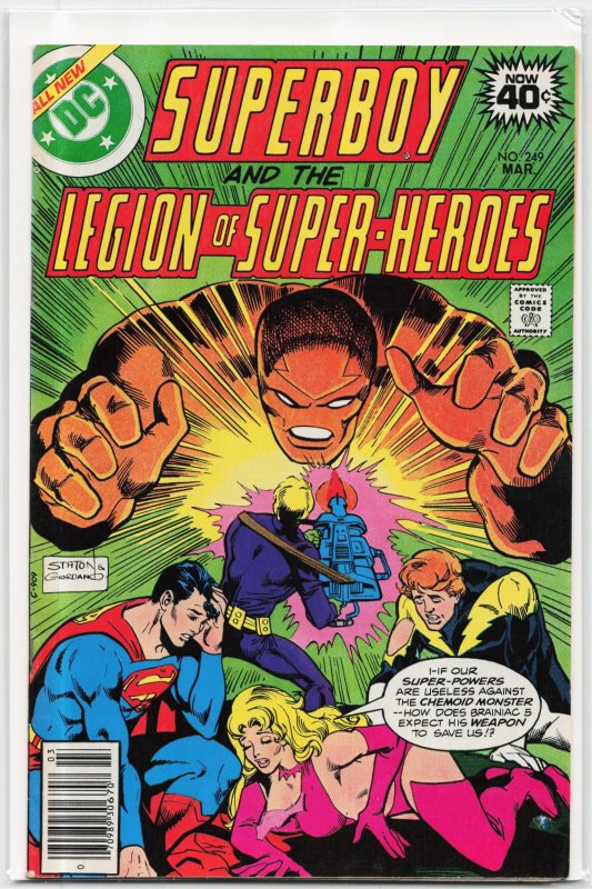 Superboy and the Legion of Super-Heroes #249 (DC Comics, 1979), raw, ungraded comic book — front cover