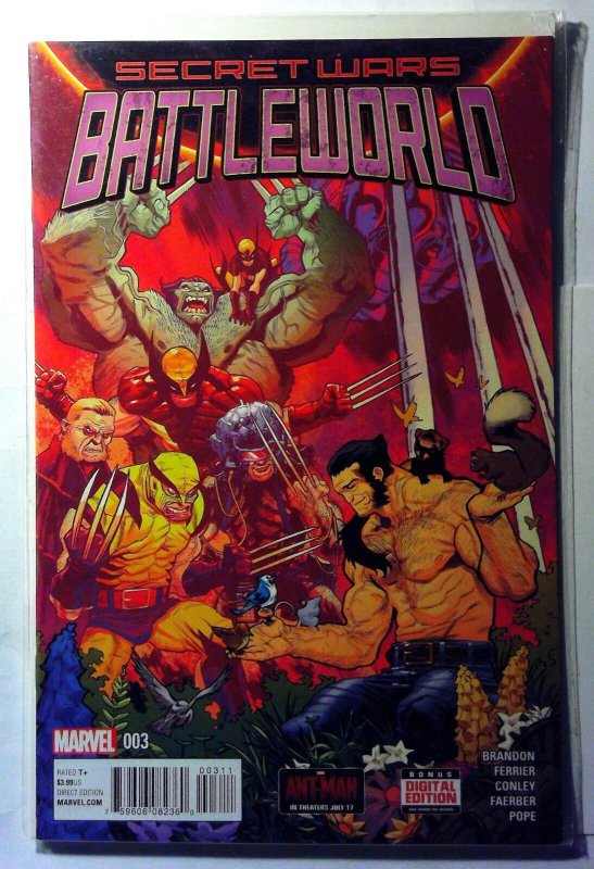 Secret Wars Battleworld #3 (Marvel Comics, 2015), raw, ungraded comic book — front cover