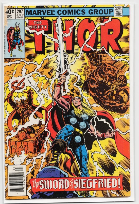 Thor #297 (Marvel Comics, 1980), raw, ungraded comic book — front cover
