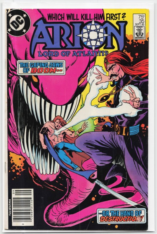 Arion, Lord of Atlantis #35 (DC Comics, 1985), raw, ungraded comic book — front cover