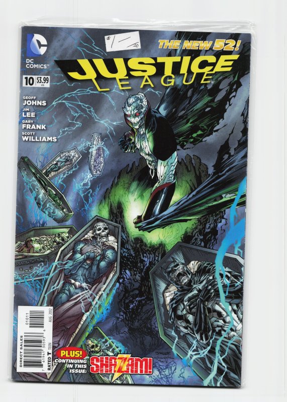 Justice League #10 (DC Comics, 2012), raw, ungraded comic book — front cover