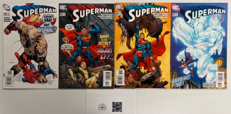 4 Superman DC Comic Books # 653 654 655 656 Flash Batman Wonder Woman 77 JS41, raw, ungraded comic book — front cover