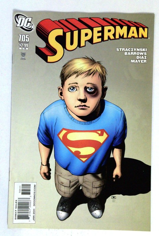 Superman #705 (DC Comics, 2011), raw comic book in NM- condition — front cover