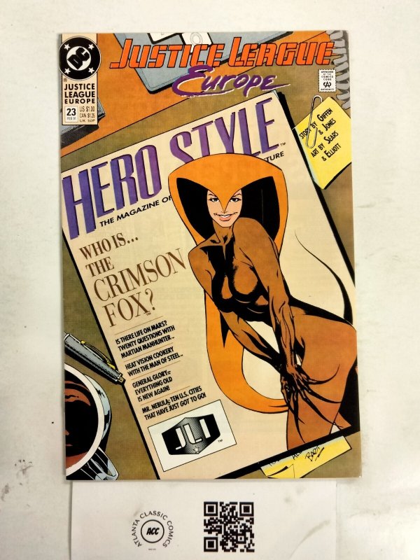 Justice League Europe #23 (DC Comics), raw comic book in NM condition — front cover