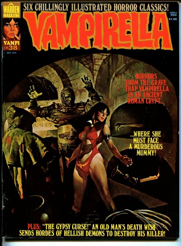 Vampirella #38 (Warren Publishing, 1974), raw comic book in FN condition — front cover