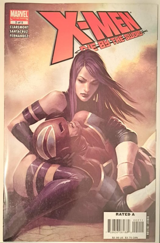 X-Men: Die by the Sword #2 (Marvel Comics, 2007), raw, ungraded comic book — front cover