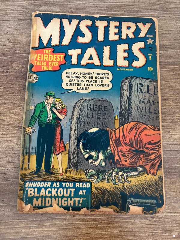 Mystery Tales #5 (Marvel Comics, 1952), raw comic book in GD condition — front cover