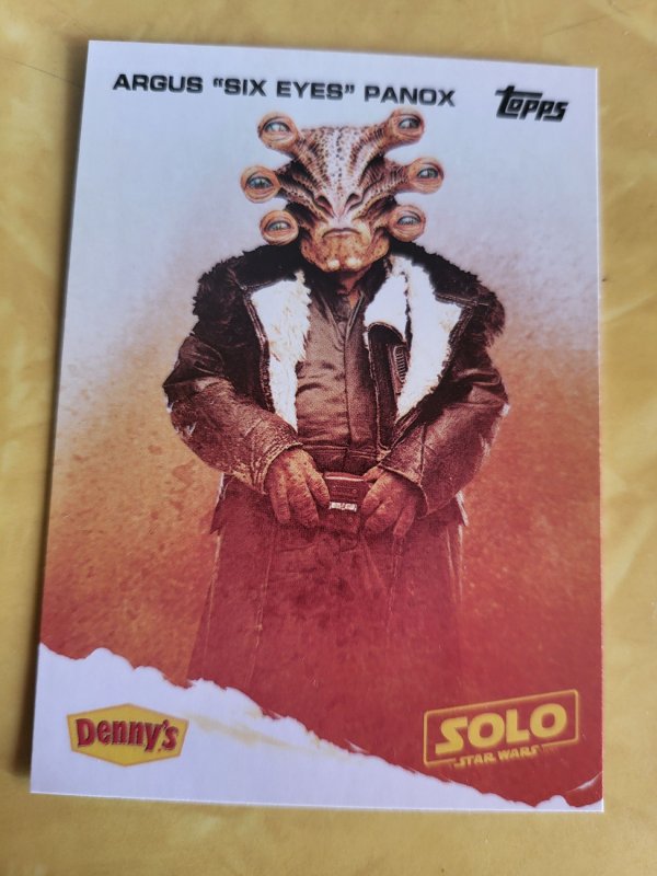 2018 Denny's Solo a Star Wars Story Card Argus Panox (2018), raw, ungraded comic book — front cover