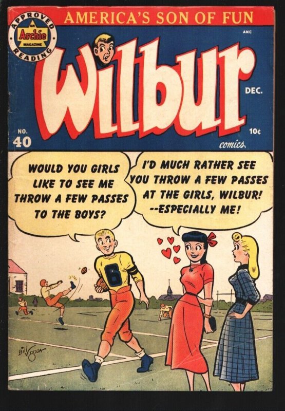 Wilbur #40 (1951), raw, ungraded comic book — front cover