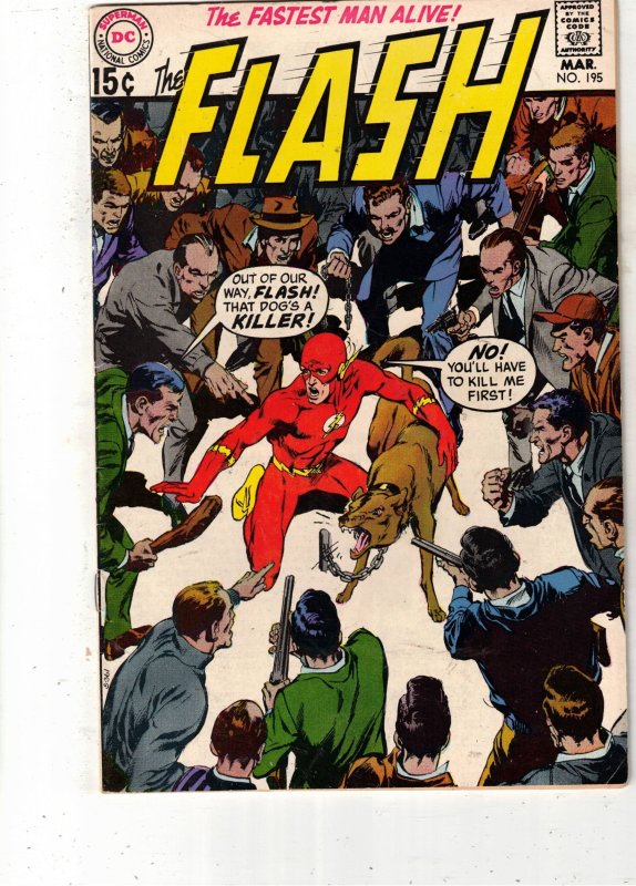 Flash, the #195, raw comic book in VF/NM condition — front cover