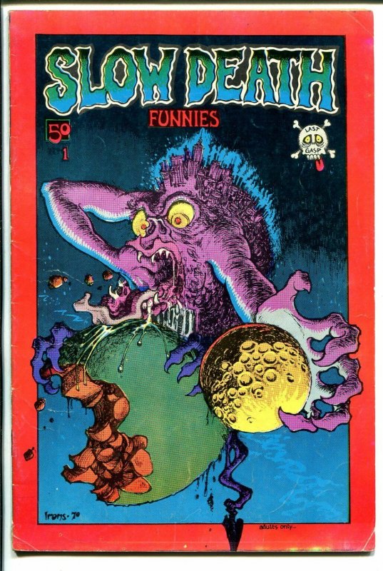 Slow Death Funnies #1 (1970), raw comic book in VG condition — front cover