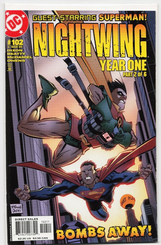 Nightwing #102 (DC Comics, 2005), raw, ungraded comic book — front cover