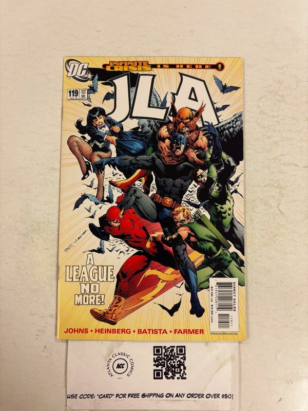 JLA #119 (DC Comics, 2005), raw comic book in NM condition — front cover