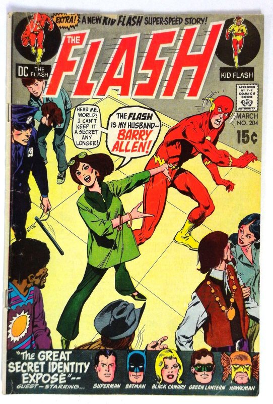 Flash #204 (DC Comics, 1971), raw comic book in VG condition — front cover