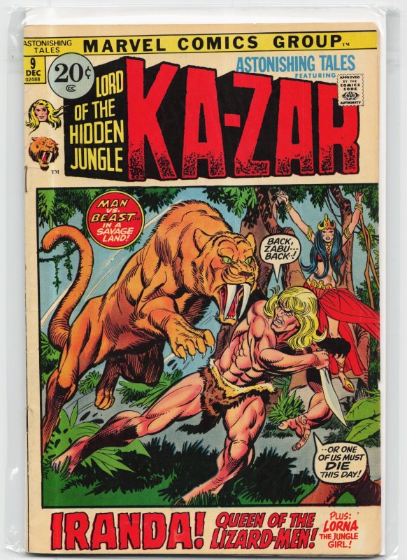 Astonishing Tales #9 (Marvel Comics, 1971), raw, ungraded comic book — front cover