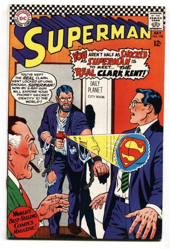 Superman #198 - 1967 - DC - Vg/fn - Comic Book (DC Comics, 1967), raw comic book in VG/FN condition — front cover