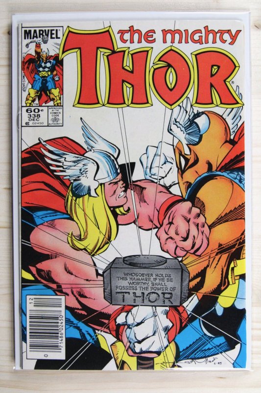 Thor #338 (Marvel Comics, 1983), raw comic book in VF+ 8.5 condition — front cover