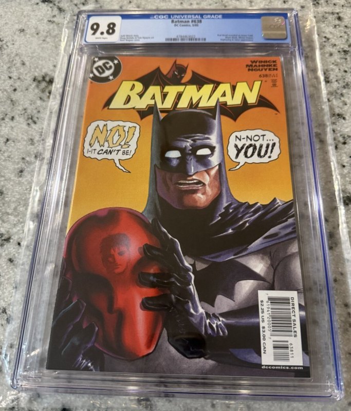 Batman #638 (DC Comics, 2005), CGC 9.8 graded comic book, Universal Blue label — front cover in its holder