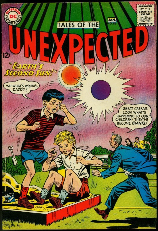 Tales of the Unexpected #86 (DC Comics, 1965), raw comic book in VG condition — front cover